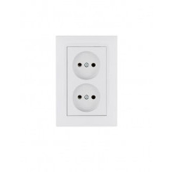 Розетка 2-я Karea RIZZ без заземл. бел. Makel 88001017