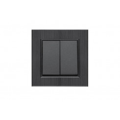 Выключатель 2-клав. Karea LINE STAR дым. металлик Makel 86050003