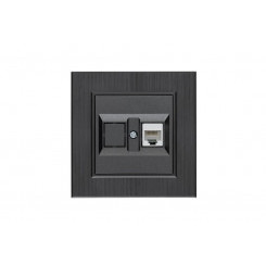 Розетка компьютерная CAT 5+гнездо Karea LINE STAR дым. металлик Makel 86050035