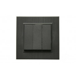 Выключатель 3-клав. 1 вход 3 выхода Karea LINE STAR дым. металлик Makel 86050091