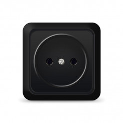 Розетка 1-м ОП Олимп 16А IP20 без заземл. черн. Universal 2224