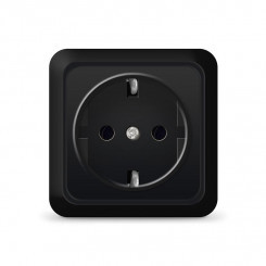 Розетка 1-м ОП Олимп 16А IP20 с заземл. черн. Universal 2227