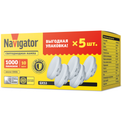 Лампа светодиодная 95 324 NLL-GX53-10-230-4K-PACK5 NAVIGATOR 95324