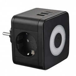 Разветвитель сетевой с выключателем с заземлением 2 гнезда 2USB+1TYPE C 16А 3500Вт Черный ТМ UnielS-GES2-16SBUC BLACK Разветвитель сетевой с выключателем с заземлением 2 гнезда 2USB+1TYPE C 16А 3500Вт Черный ТМ UnielS-GES2-16SBUC BLACK