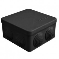 Коробка распределительная ОП 105х105х56мм IP54 7 выходов 4 гермоввода крышка защелкивающаяся материал – полипропилен черн. Epplast 100015 Коробка распределительная ОП 105х105х56мм IP54 7 выходов 4 гермоввода крышка защелкивающаяся материал – полипропилен черн. Epplast 100015