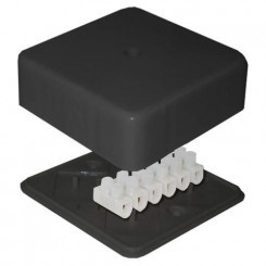 Коробка распределительная ОП 78х78х30мм 6 выходов 10А 6 контактов крышка с винтовым креплением клеммный зажим материал – полипропилен IP41 черн. Epplast 170221 Коробка распределительная ОП 78х78х30мм 6 выходов 10А 6 контактов крышка с винтовым креплением клеммный зажим материал – полипропилен IP41 черн. Epplast 170221