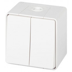 Переключатель Эксперт 11-1506-01 двойн. IP55 10АХ-250В ОУ бел. Эра Б0063295