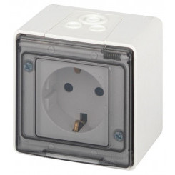 Розетка Эксперт 11-2501-01 2P+E IP55 16А-250В ОУ бел. Эра Б0063294
