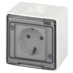Розетка Эксперт 11-2502-01 2P+E IP55 шторки 16А-250В ОУ бел. Эра Б0063280
