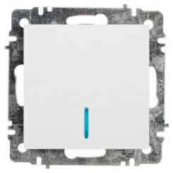 Выключатель 1-кл. СП Accent 6-102-01 10А IP20 250В с подсветкой AL/CU бел. Intro Б0063445