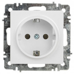 Розетка 1-м СП Accent 6-202-01 16А IP20 250В 2P+E Schuko AL/CU бел. Intro Б0063678