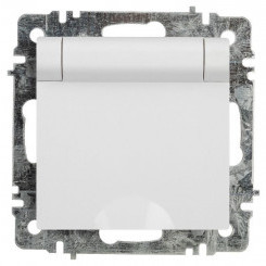 Розетка 1-м СП Accent 6-203-01 16А IP20 250В 2P+E Schuko с крышкой AL/CU бел. Intro Б0063709