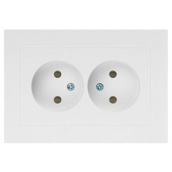 Розетка 2-м СП Accent 6-204-01 16А IP20 250В 2P AL/CU бел. Intro Б0063447