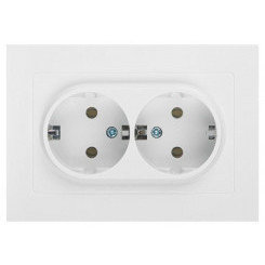 Розетка 2-м СП Accent 6-205-01 16А IP20 250В 2P+E Schuko AL/CU бел. Intro Б0063485