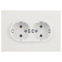 Розетка 2-м СП Accent 6-205-01М 16А IP20 250В 2P+E Schuko AL/CU бел. матов. Intro Б0063487 Розетка 2-м СП Accent 6-205-01М 16А IP20 250В 2P+E Schuko AL/CU бел. матов. Intro Б0063487