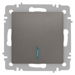 Выключатель 1-кл. СП Accent 6-102-09 10А IP20 250В с подсветкой AL/CU титан Intro Б0063460