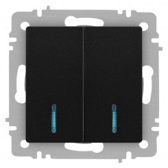 Выключатель 2-кл. СП Accent 6-105-05 10А IP20 250В с подсветкой AL/CU антрацит Intro Б0063516 Выключатель 2-кл. СП Accent 6-105-05 10А IP20 250В с подсветкой AL/CU антрацит Intro Б0063516