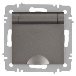 Розетка 1-м СП Accent 6-203-09 16А IP20 250В 2P+E Schuko с крышкой AL/CU титан Intro Б0063471 Розетка 1-м СП Accent 6-203-09 16А IP20 250В 2P+E Schuko с крышкой AL/CU титан Intro Б0063471