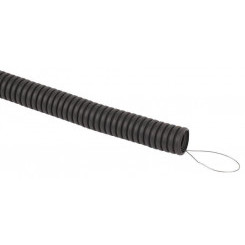 Труба гофрированная d25мм с протяжкой безгалоген. трудногорючая (FRHF) черн. (уп.75м) Эра Б0068908