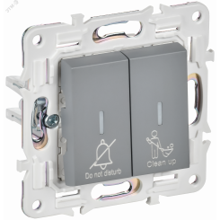 SKANDY Выключатель 2-клавишный с индикацией для отелей 10А SK-V16Gr серый IEK SKANDY Выключатель 2-клавишный с индикацией для отелей 10А SK-V16Gr серый IEK