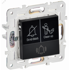 SKANDY Кнопка звонка с индикацией для отелей 10А SK-V17Bl черный IEK