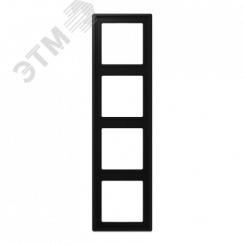 Рамка 4 поста, дюропласт, черный матовый