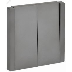 FORTE&PIANO Выключатель 2-клавишный перекрестный 10А FP509 сталь IEK FORTE&PIANO Выключатель 2-клавишный перекрестный 10А FP509 сталь IEK