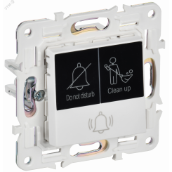 SKANDY Кнопка звонка с индикацией для отелей 10А SK-V17W арктический белый IEK