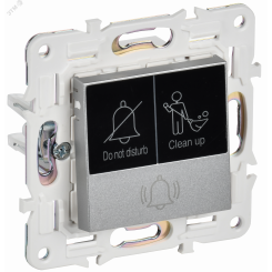 SKANDY Кнопка звонка с индикацией для отелей 10А SK-V17S серебряный IEK