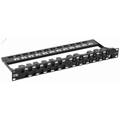 Патч-панель 1U укомплектованная кат.6A UTP 24 порта угловая