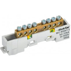 Шина PE "земля" неизол. на универс. держ. 6х9-8-Ж TEKFOR IEK TF-NN10-08-DL-K05