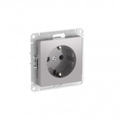 Розетка AtlasDesign 16А с заземл. быстрозажим. клем. механизм алюм. SE ATN000343S
