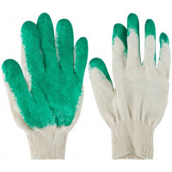 Перчатки вязаные с резиновой заливкой наладонника х/б 12470