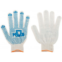 Перчатки вязаные (3 нити) 10 класс вязки х/б с ПВХ 12485