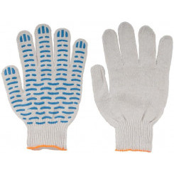 Перчатки вязаные "Волна" (4 нити) 10 класс вязки х/б с ПВХ 12491