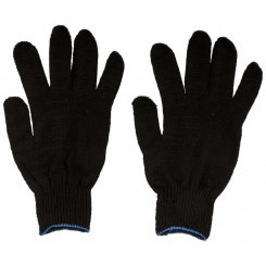 Перчатки вязаные упрочненные (5 нитей) х/б черн. 12496