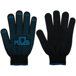 Перчатки вязаные упрочненные (5 нитей) х/б с ПВХ черн. 12497