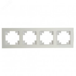 Рамка четырехместная стекло серия Катрин белый матовый STEKKER Рамка четырехместная стекло серия Катрин белый матовый STEKKER