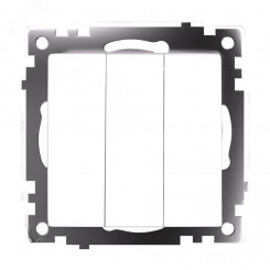 Выключатель трехклавишный (механизм) 250В 10А серия Катрин белый STEKKER