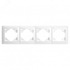 Рамка четырехместная горизонтальная серия Эрна Элегант белый STEKKER Рамка четырехместная горизонтальная серия Эрна Элегант белый STEKKER