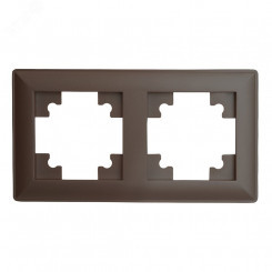 Рамка двухместная пластик серия Катрин шоколад STEKKER Рамка двухместная пластик серия Катрин шоколад STEKKER