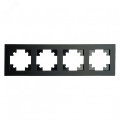 Рамка четырехместная стекло серия Катрин черный матовый STEKKER Рамка четырехместная стекло серия Катрин черный матовый STEKKER