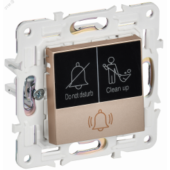 SKANDY Кнопка звонка с индикацией для отелей 10А SK-V17Sa песочный IEK