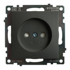 Розетка одноместная б/з (механизм) 250В 10А серия Катрин графит STEKKER Розетка одноместная б/з (механизм) 250В 10А серия Катрин графит STEKKER