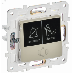 SKANDY Кнопка звонка с индикацией для отелей 10А SK-V17B бежевый IEK