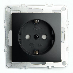 Розетка одноместная с/з (механизм) 250В 16А серия Эрна черный STEKKER