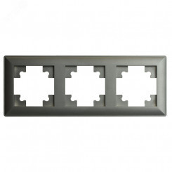 Рамка трехместная пластик серия Катрин графит STEKKER