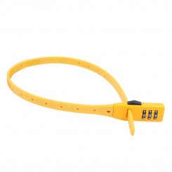 Замок навесной Булат ВС 455 НС (11*530) ЖЕЛТЫЙ кодовый с нерж. тросом