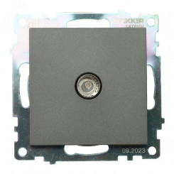 Розетка телевизионная одноместная 75 Ом 5-862МГц (механизм) серия Катрин графит STEKKER Розетка телевизионная одноместная 75 Ом 5-862МГц (механизм) серия Катрин графит STEKKER