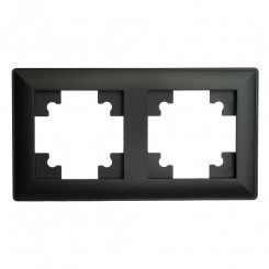 Рамка двухместная пластик серия Катрин черный STEKKER